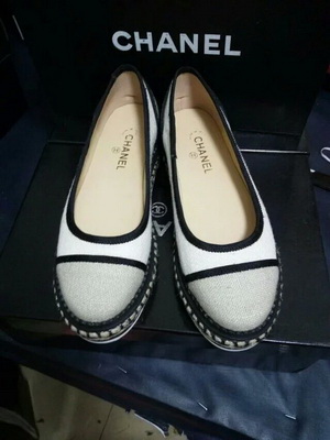 CHANEL Shallow mouth flat shoes Women--153